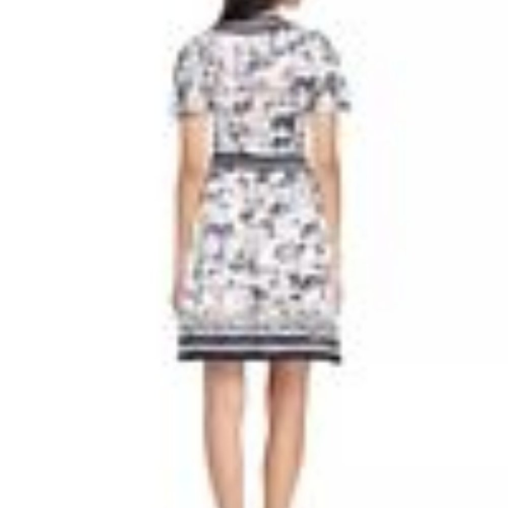 Tory Burch Silk Interlock Print Dress V-Neck Ivory Toile Size XS - Picture 7 of 16